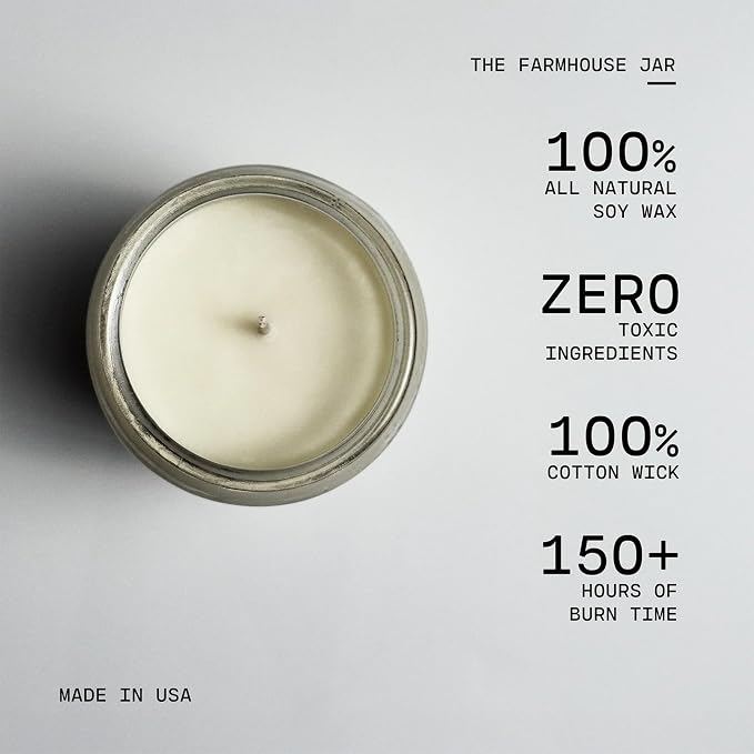 Milkhouse Strawberry Patch Soy Candle, 26 oz Farmhouse Jar, 150+ Hr Burn