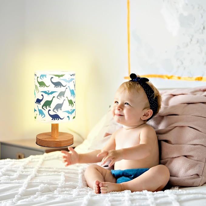 VIHOSE Forest Dinosaur Kids Table Lamp for Bedroom Kids Lamps for Girls Room