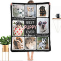 Customized Blanket with Photo, Make a Personalized Blankets with Pictures Customizable Memories Souvenir Throws Blanket Gift for Best Puppy Ever, Forever & Always, 8 Collage Made in USA