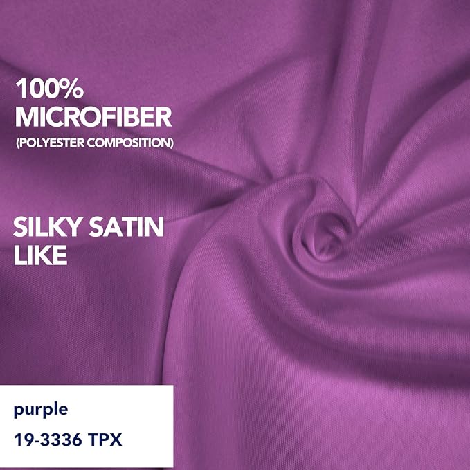 PureFit Wrap Around Ruffled Bed Skirt, Purple, Twin/Full - 18" Drop | Wrinkle Free Bedskirt Dust Ruffles, Easy to Put On Frame Cover with Adjustable Elastic Belt
