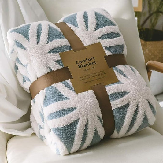 LOMAO Sherpa Fleece Blanket Gifts for Mom Dad Cozy Soft Throw Blanket for Women Men Birthday Gifts Dual Sided Couch Sofa Bed Blanket (Light Blue, 90''x90'')