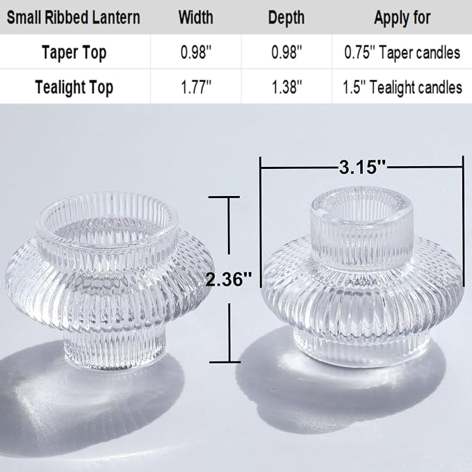 VOHO Dual Sized Candlestick Holders Set of 6, Clear Candle Sticks Holder