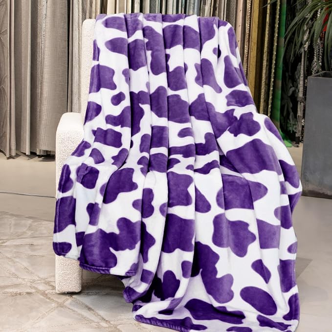 Purple Throw Blanket for Bed, Lavender Soft Fleece Blanket for Women, Girls, Teens | Lightweight Bedding & Couch Accessories, Purple Gifts for Birthday, Holidays 50"x60"