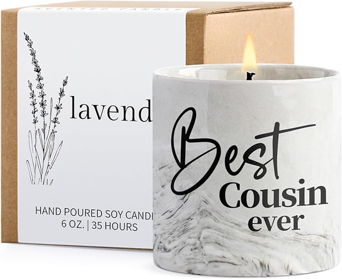 Cousin Gifts for Women Best Cousin Ever Candle for Birthday, Christmas, Thanksgiving, Valentines Day, Mother's Day Gifts for Cousins Female Male