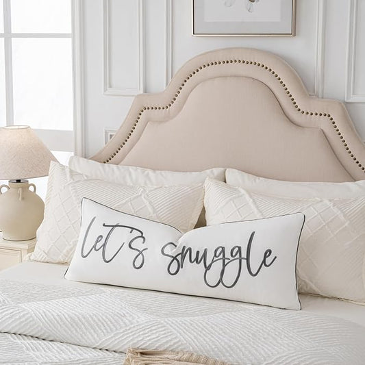 Sunkifover Let's Snuggle Decorative Lumbar Pillow Cover - 14x36 Inch
