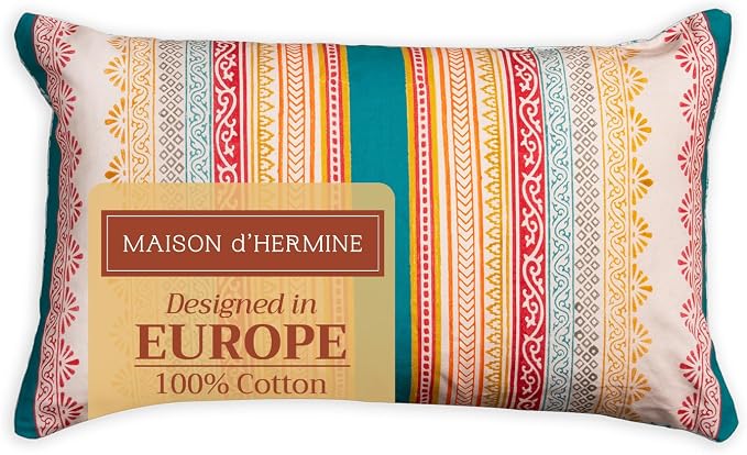 Maison d' Hermine Throw Pillow Covers 100% Cotton (12" x 20" - Pack of 1)