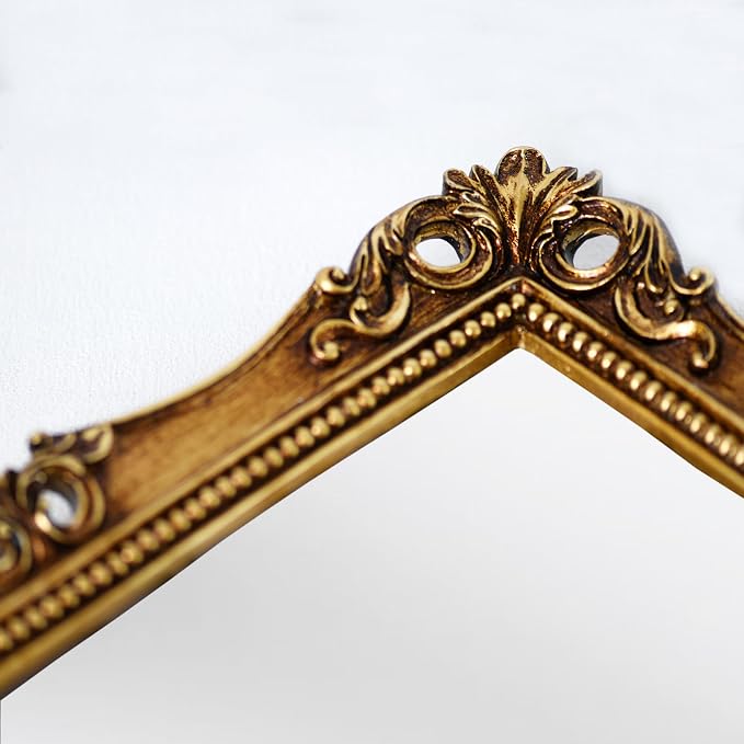 OIGUMR Vintage Square Wall Mirror,Vintage Gold, 16.5 x 13.5 inch