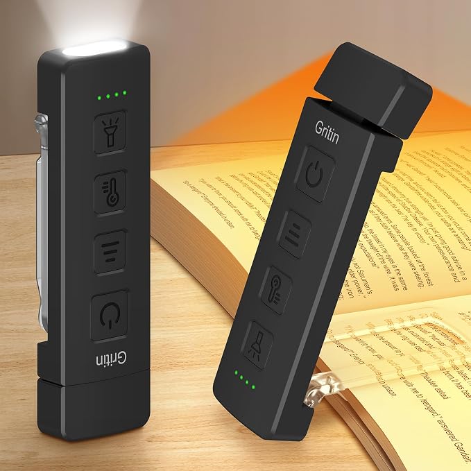 Gritin 2026 Gen 2 Rechargeable Book Light,2-in-1 Reading Light & Flashlight