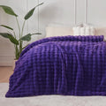 NEWCOSPLAY Faux Fur Fluffy Bubble Twin Blanket for Couch, Purple, 60"x80" | Soft Thick Warm Bubble Blanket for Couch Sofa Bed 550GSM, Plush Cozy Luxury Decorative Throw, Gift for Women Men