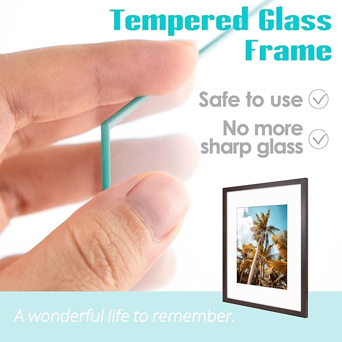 Frametory 6 Pack 16x20 Brown Picture Frame with Real Glass Mat for 11x14