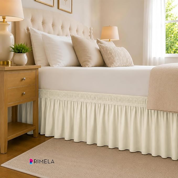 Butter Yellow Full Bed Skirt 15 Inch Drop Elastic Dust Ruffle