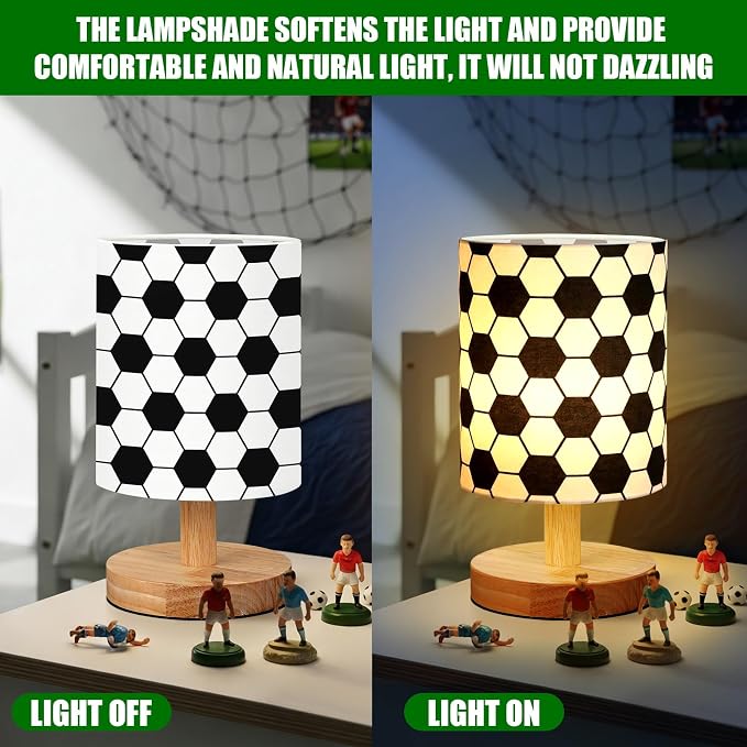 VIHOSE Soccer Kids Table Lamp for Bedroom Kids Lamps for Girls Room