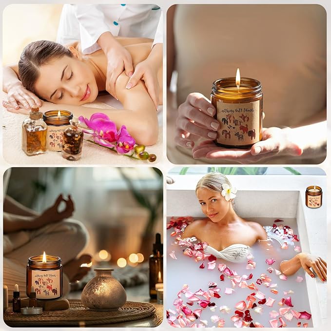 Fumete 10 Pcs Employee Appreciation Gifts Jars Scented Soy Candles 3.5 oz The Difference Candles Team Thank You Gifts for Vet Tech Office Coworker Volunteers Nurse Teachers(Amber, Nothing But Thanks)