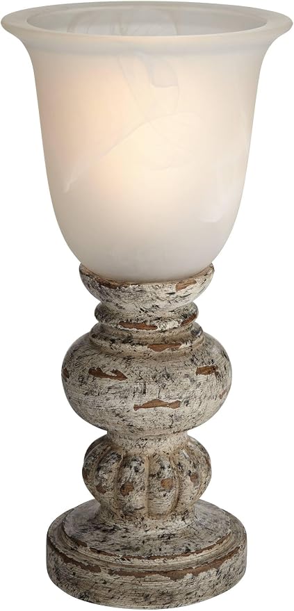 Florencia 12.5" Small Accent Lamp Console Cottage Traditional Brown