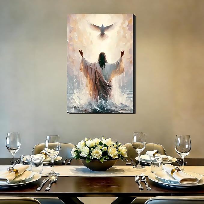 Jesus Dove Inspiring Wall Art, Freedom Picture Posters Prints Wrapped Canvas Wall Decor Artwork Painting for Bedroom, Living Room,Bathroom, Bar, Office Classic Home Decoration