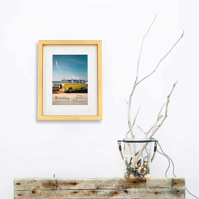 VIOLABBEY 8x10 Picture Frame Gold Set of 2 with Real Glass Front