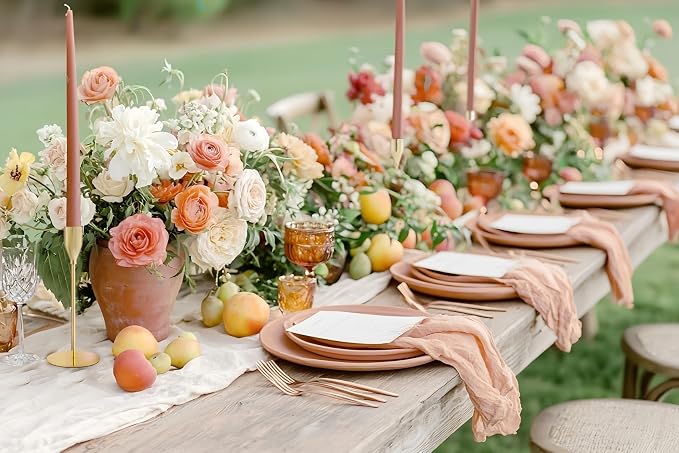 Gold Candlestick Holders, Metal Taper Candle Holders, Bulk Set of 15 | Elegant gold candle stands, 3 heights, for wedding centerpieces,dining tables, mantels, Thanksgiving,Christmas and home decor
