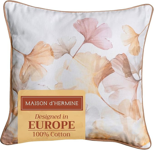 Maison d' Hermine Throw Pillow Covers 100% Cotton (18" x 18" - Pack of 1)