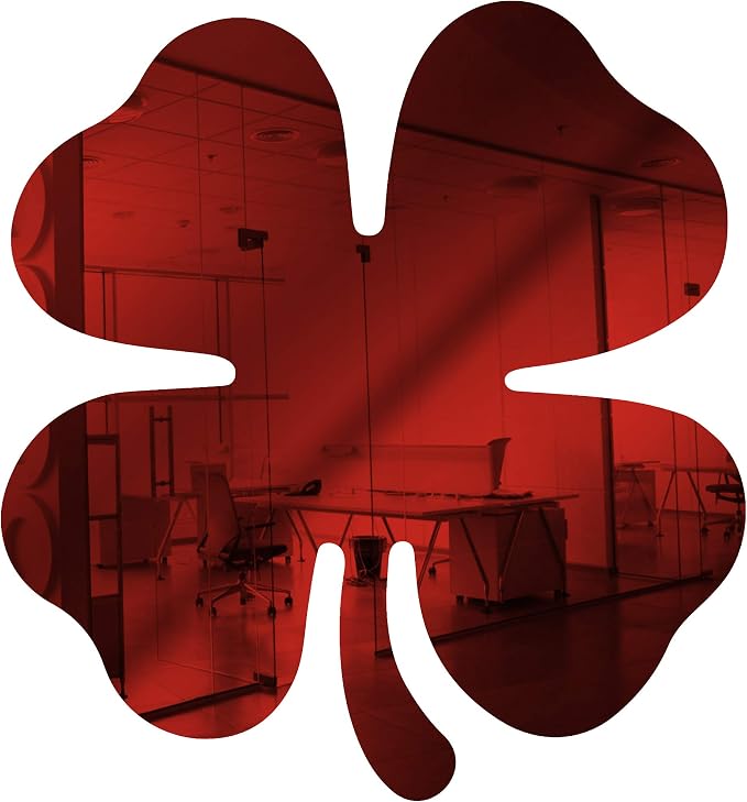 Acrylic Mirror 5" Wide Shamrock Light Red .118" Thick No Adhesive Reflective Pieces Perfect for DIY Arts and Crafts School Projects Home or Office Decor Special Events by Marketing Holders