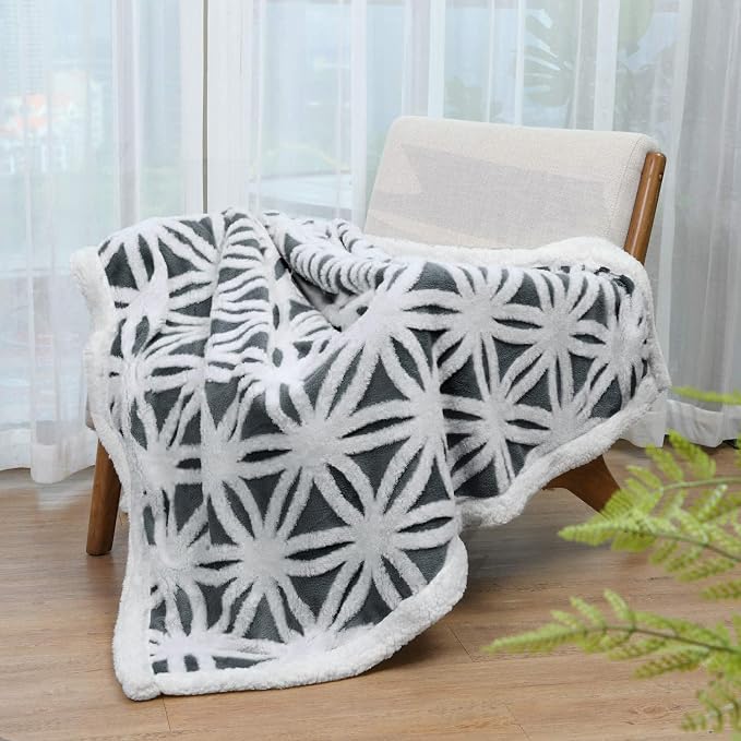 LOMAO Sherpa Fleece Blanket Gifts for Mom Dad Cozy Soft Throw Blanket for Women Men Birthday Gifts Dual Sided Couch Sofa Bed Blanket (Dark Grey, 90''x90'')