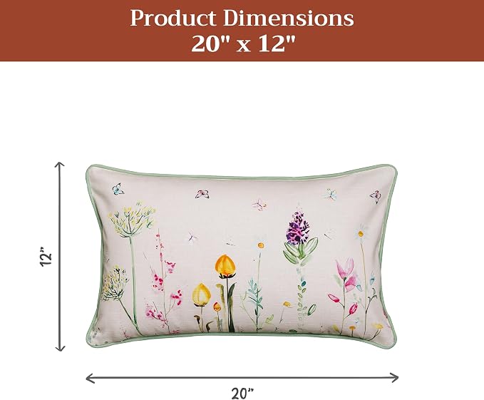 Maison d' Hermine Throw Pillow Covers 100% Cotton (12" x 20" - Pack of 1)