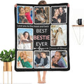 Gifts for Besties Customized Blanket with Photo, Make a Personalized Bestie Blankets with Picture, Custom Blanket Memories Souvenir for Best Bestie Ever, 8 Collage Made in USA