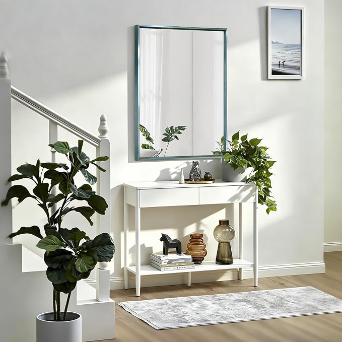 AAZZKANG Large Wall Mirror Decor Metal Framed Mirrors 26"x18" for Bedroom Bathroom Entryway Dressing Room Rectangle
