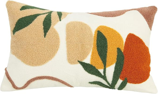 Merrycolor Boho Lumbar Decorative Throw Pillow Covers 12x20 Colorful Geometric Flower Accent Pillows,Modern Aesthetic Decorative Throw Pillows for Couch Bed Sofa Bedroom,1 Pcs (Only 1 Pillow Cover)