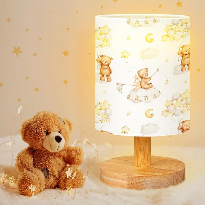VIHOSE Bear Kids Table Lamp for Bedroom Kids Lamps for Girls Room