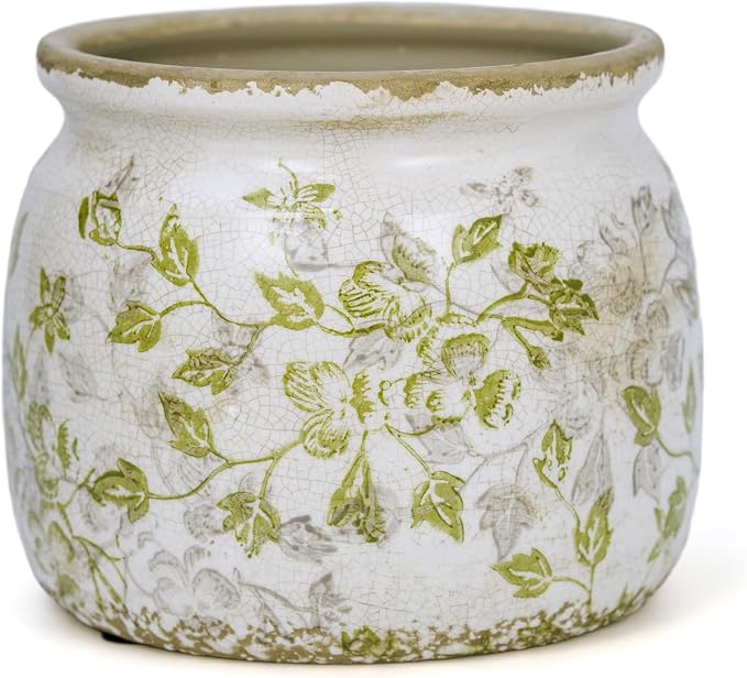 Dosayes Vintage Plant Pot,6.29 inch Ceramic Flower Pot with Drainage