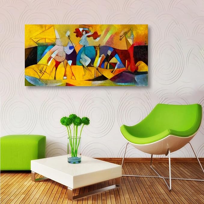 Color Block Line Abstract Wall Art Bedroom Wall Decor Living Room,Canvas Wall Art Office Farmhouse Paintings Artwork Modern Imagination Brown Red Yellow Wall Art Prints Pictures 20 * 40inch