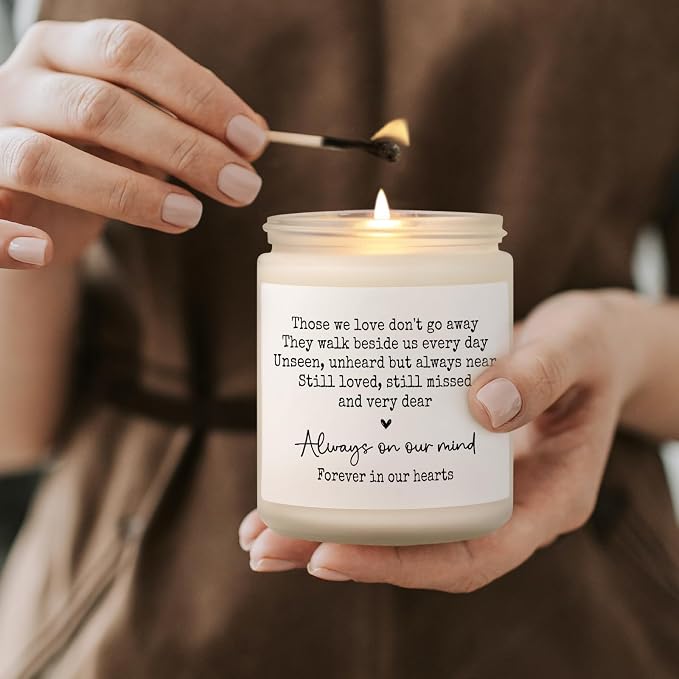 Shqiueos Sympathy Gifts for Loss of Loved One, Memorial Lavender Candle