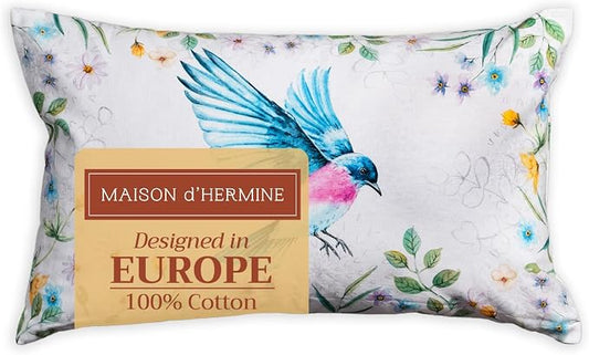 Maison d' Hermine Throw Pillow Covers 100% Cotton (12" x 20" - Pack of 1)