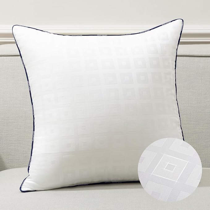 Phantoscope 16x16 Pillow Inserts, Decorative Throw Pillow Inserts with 100% Cotton Jacquard Cover, Virgin Fiber Pillow Sham Stuffer, Square Couch Cushion Pillows, Pack of 1, 16x16 Inch
