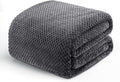 Exclusivo Mezcla Soft Waffle Fleece Bed Blanket Twin Size, Gray | Lightweight Plush Blanket for Bed, Couch, Sofa, Cozy Fluffy Design for Bedroom, Guest Room, All Season, 60x80 Inches