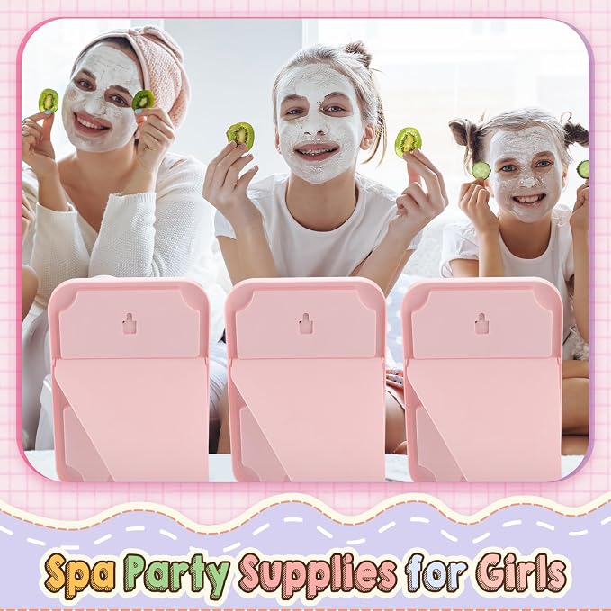 DoubleFill 6 Pcs Spa Party Mirror Spa Party Supplies for Women, Pink | Foldable Stand, Portable Makeup Table Mirror, Sleepover Accessory Slumber Birthday Party Favors, Women Adults Princess Gift