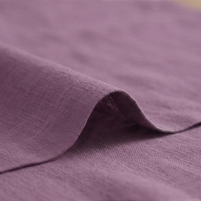 Solino Home 100% Pure Linen Table Runner Mulberry Long, Fete 14 x 132 in | styles dining tables for meals and celebrations, European flax fibres, handloomed texture, soft, fine, OEKO-TEX Certified