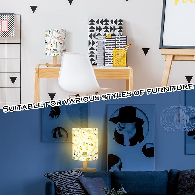 VIHOSE Transportation Kids Table Lamp for Bedroom Kids Lamps for Girls Room