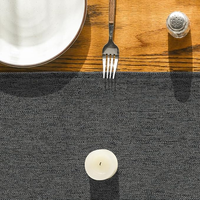 Artoid Mode Grey Table Runner, Seasonal Washable Kitchen Dining Table Decoration for Home Party Decor 13x90 Inch