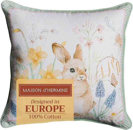 Maison d' Hermine Throw Pillow Covers 100% Cotton (18" x 18" - Pack of 1)