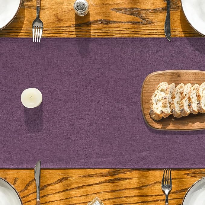 Artoid Mode Purple Table Runner, Seasonal Summer Washable Kitchen Dining Table Decoration for Home Party Decor 13x90 Inch