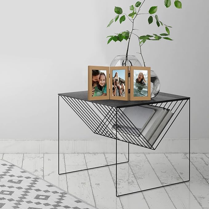 Americanflat 4x6 Hinged Triple Picture Frame - Engineered Wood - Dark Oak