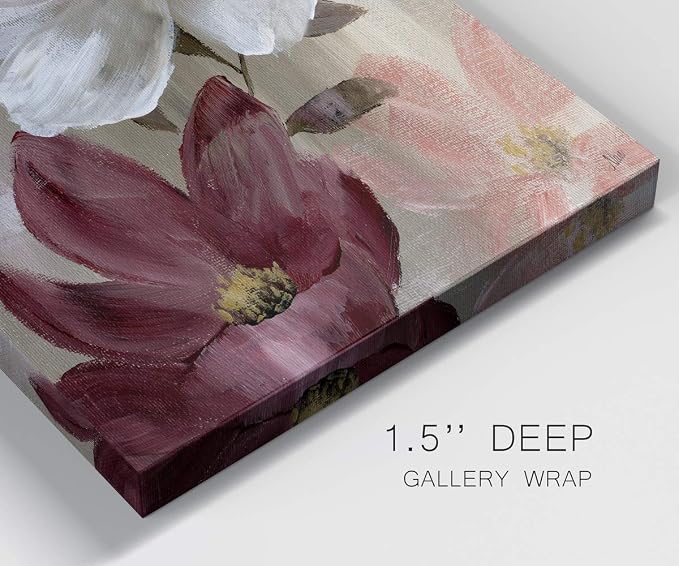 Renditions Gallery Canvas Flower Wall Art Home Glam Paintings & Prints Colorful Rose Garden Modern Romantic Botanical Wall Hanging Decorations for Bedroom Office Kitchen - 8"x16" LT43