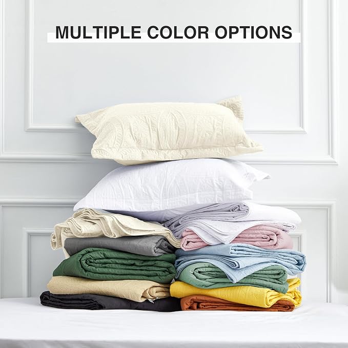 Love's cabin Quilts for Full Bed Beige Bedspread Comforters Bedding Set - Summer Lightweight Bedspread Comforter - Coin Pattern Bedding Coverlet for All Season - 3 Pieces (1 Quilt, 2 Pillow Shams)