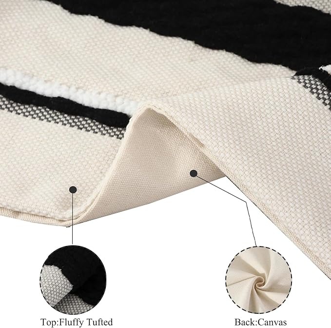 Black and White Throw Pillow Covers 18 x 18 Set of 2 Boho Decor