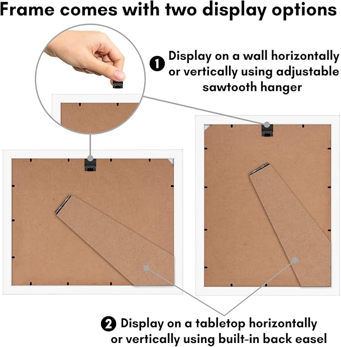 Americanflat 9x12 Picture Frame - Matted to 6x8 - Engineered Wood - White