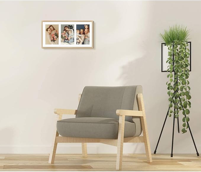 Golden State Art 8.5x16.3 Collage Frame for 3 5x7 Photos Gold 1 Pack