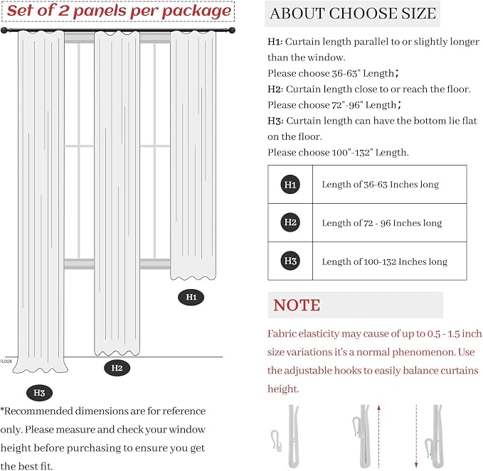 Extra Long Rust Brown Semi Sheer Living Room High Ceiling Curtains 108 Inch 2 Panels Set, Memory Shape Pinch Pleated Linen Blend Light Filtering Elegant Curtain & Drapes for Large Window 40"W x 108"L