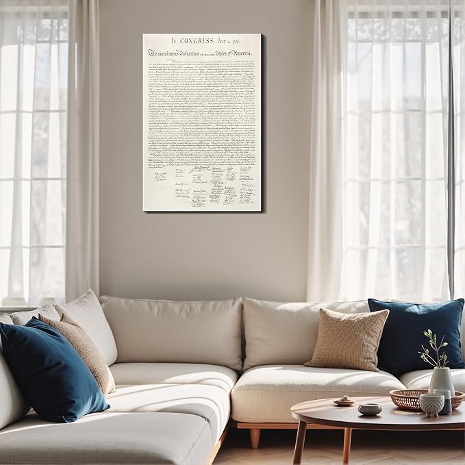 Framed 1776 Liberty Patriotic Wall Art, USA Flag Canvas Art Pictures, Vintage Wall Decor, Made in USA Ready to Hang for Living Room Home Office Man Cave