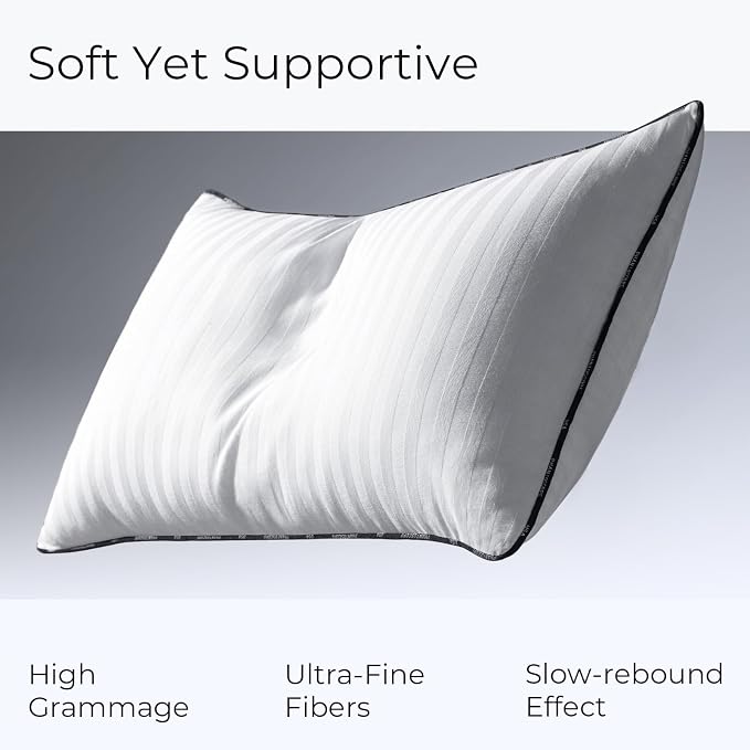 Phantoscope Synthetic Down Pillow Insert - 18x18 Down Alternative, Ultra Soft Large Square Throw Pillow with 100% Cotton for Couch Sham, Bed Sleeping (White, Set of 2) Made in USA